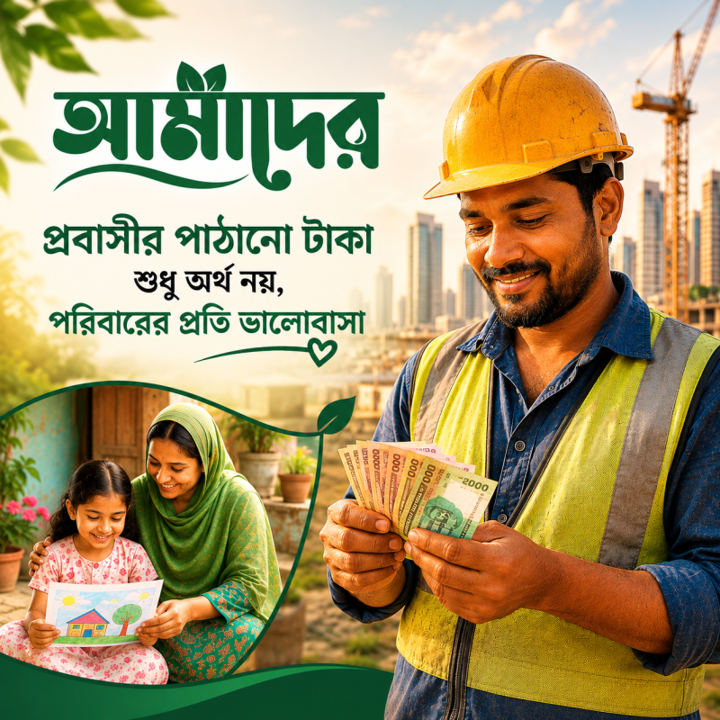 প্রবাসীদের পাঠানো টাকা শুধু অর্থ নয়, পরিবারের প্রতি ভালোবাসা।